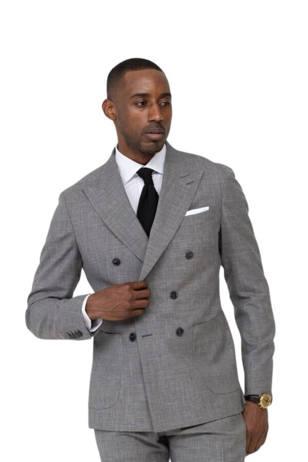 Costume Croisé Gris Anthracite