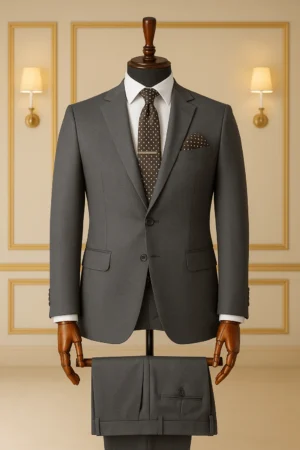 Costume Droit Gris Anthracite