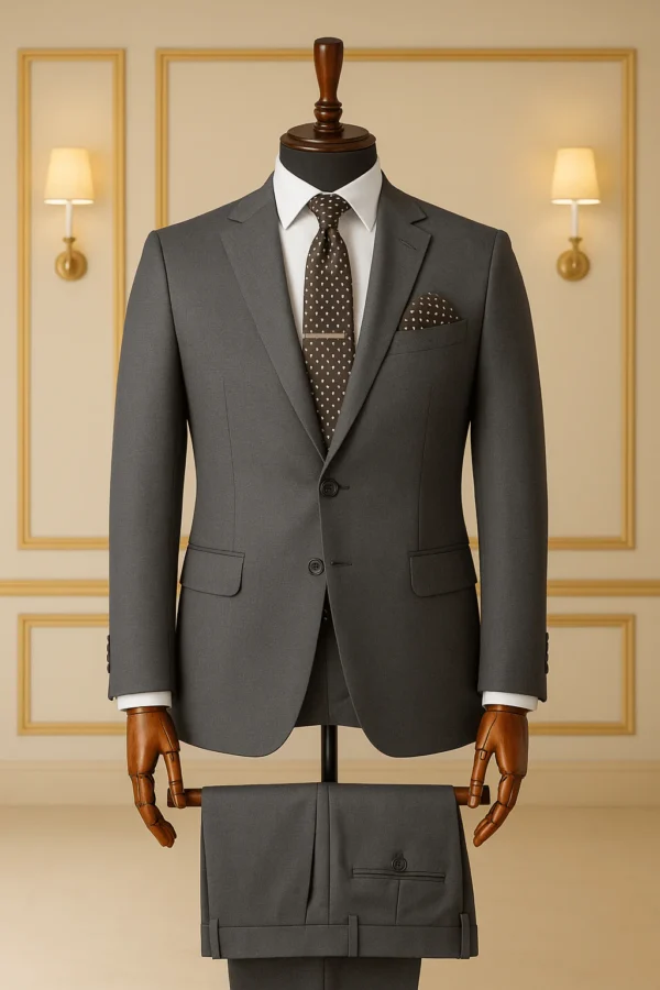 Costume Droit Gris Anthracite